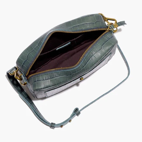 Madewell Green Leather‎ Croc-Embossed Transport Camera Bag - Picture 3 of 12